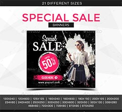 网店对联/横幅广告模板(产品促销类)：Special Sale Banners